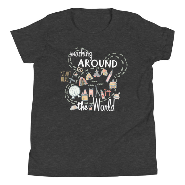 Epcot Snacking Around the World Kid's Shirt Epcot Food Disney Shirt Food and Wine Festival Kid's Tee Shirt