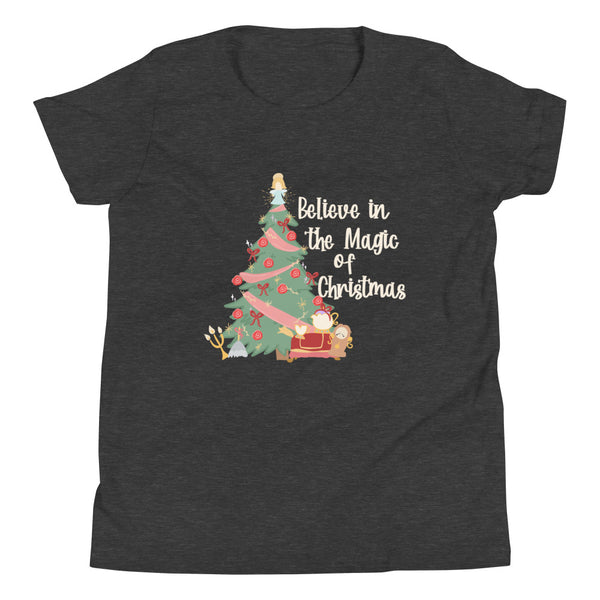 Disney Christmas Beauty and The Beast Kid's Shirt Magic of Christmas Princess Tree Kid's Shirt