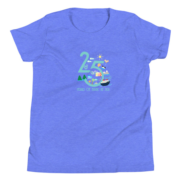 Disney Cruise Line Kids 25 year silver anniversary DCL Disney cruise Youth Short Sleeve T-Shirt