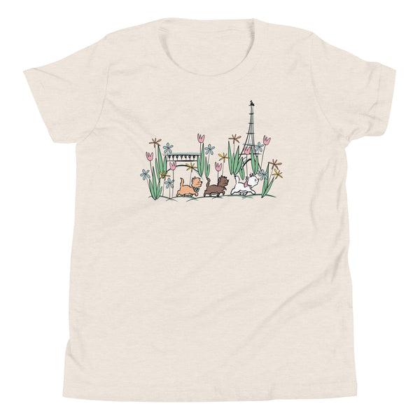 The Aristocats Kid's Shirt Paris in the Springtime Disney Shirt Flower and Garden Epcot France Kids Tee