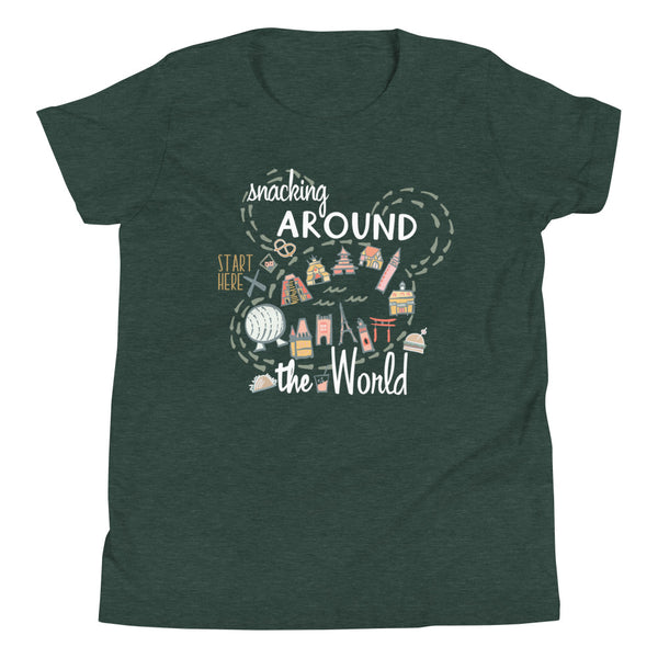 Epcot Snacking Around the World Kid's Shirt Epcot Food Disney Shirt Food and Wine Festival Kid's Tee Shirt