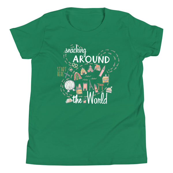 Epcot Snacking Around the World Kid's Shirt Epcot Food Disney Shirt Food and Wine Festival Kid's Tee Shirt