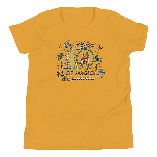Disney 10th Birthday Kid's Shirt Disney Anniversary Shirt 10 Years of Magic Milestone Birthday Kid's Shirt