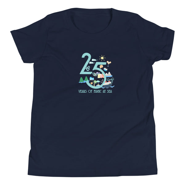 Disney Cruise Line Kids 25 year silver anniversary DCL Disney cruise Youth Short Sleeve T-Shirt