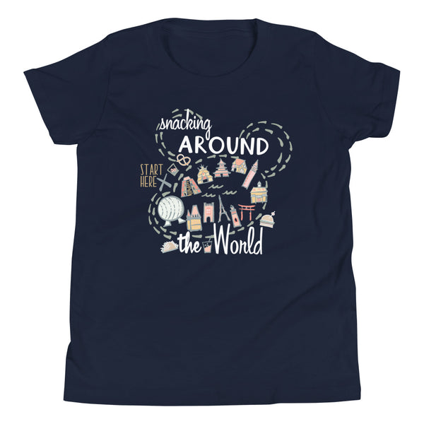 Epcot Snacking Around the World Kid's Shirt Epcot Food Disney Shirt Food and Wine Festival Kid's Tee Shirt