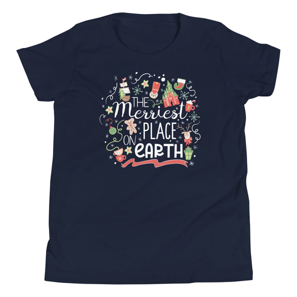 Disney Christmas Merriest Place on Earth Kid's Shirt Disney Parks Holiday Shirt Disney Family Kid's Shirt