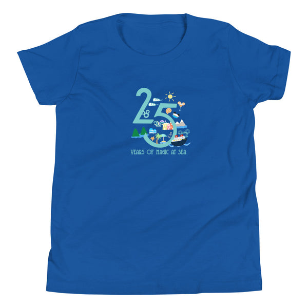 Disney Cruise Line Kids 25 year silver anniversary DCL Disney cruise Youth Short Sleeve T-Shirt