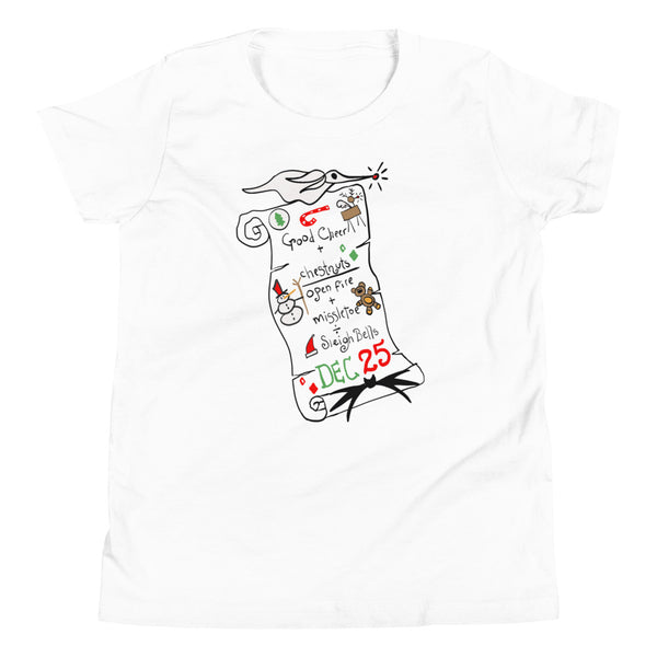Nightmare Before Christmas List Kid's Shirt Zero Christmas Disney Shirt Nightmare Christmas Kid's Shirt