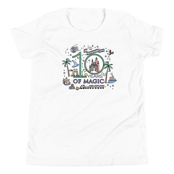 Disney 10th Birthday Kid's Shirt Disney Anniversary Shirt 10 Years of Magic Milestone Birthday Kid's Shirt