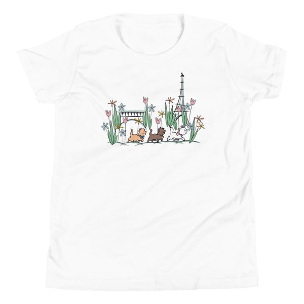 The Aristocats Kid's Shirt Paris in the Springtime Disney Shirt Flower and Garden Epcot France Kids Tee