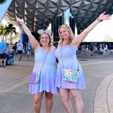 Epcot Spaceship Earth Pastel Dress Disney Skater Dress