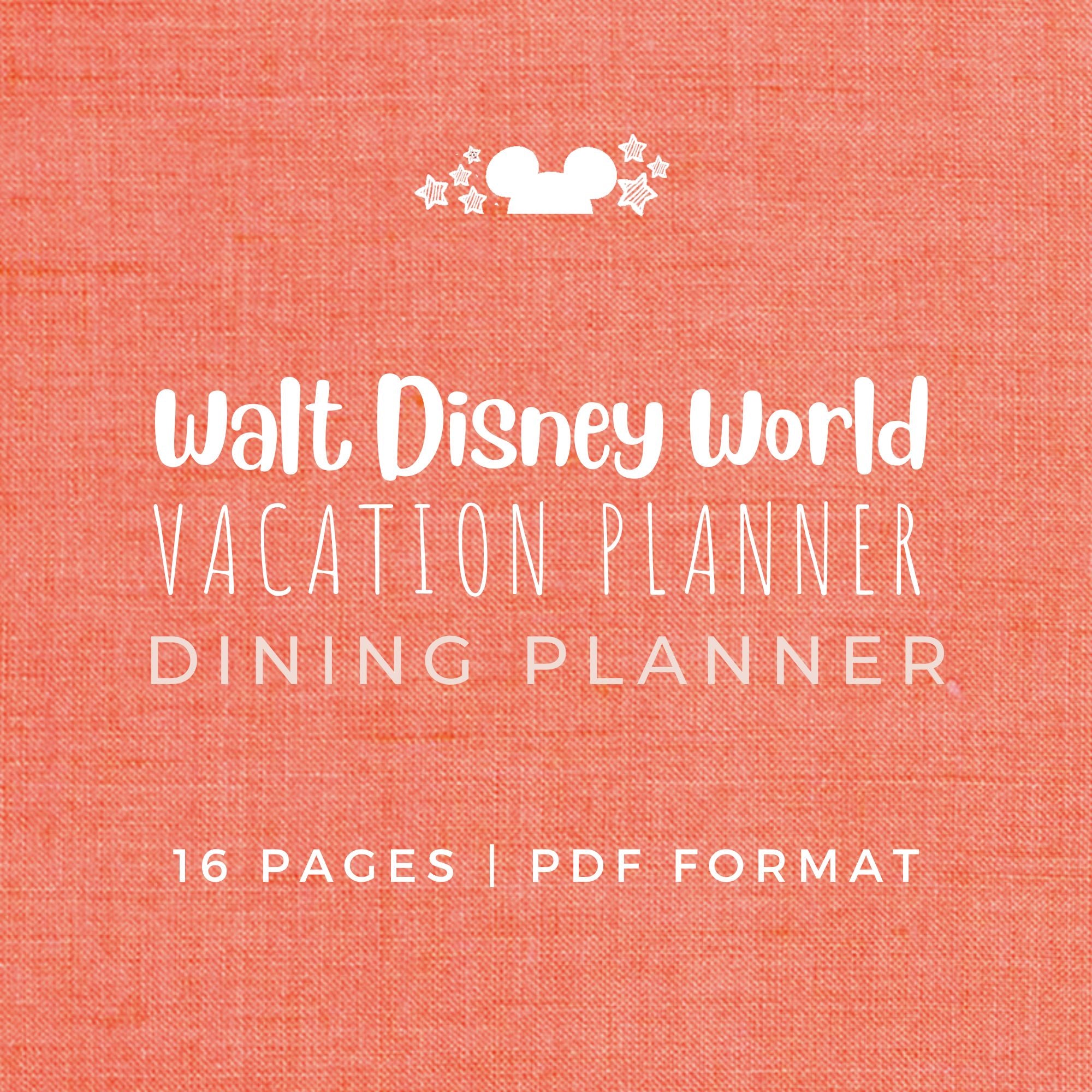 Disney Vacation Planner DINING Planner Printable