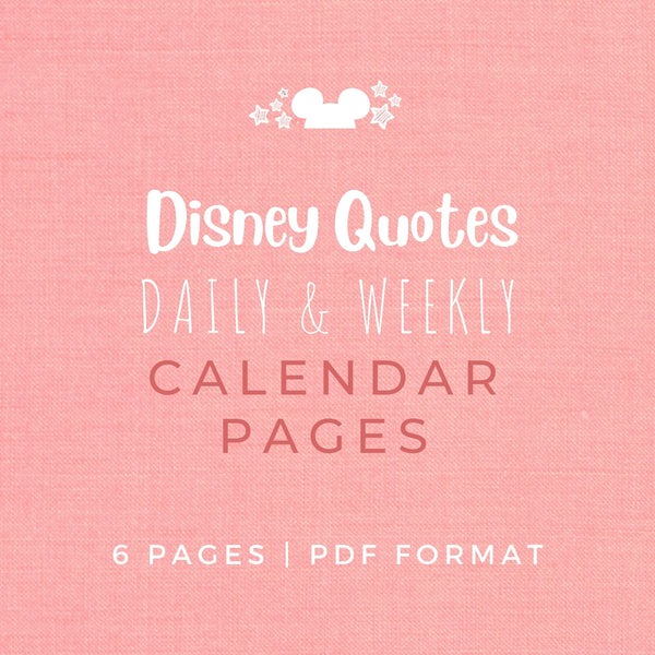 Disney CALENDER INSERTS Planner Printable