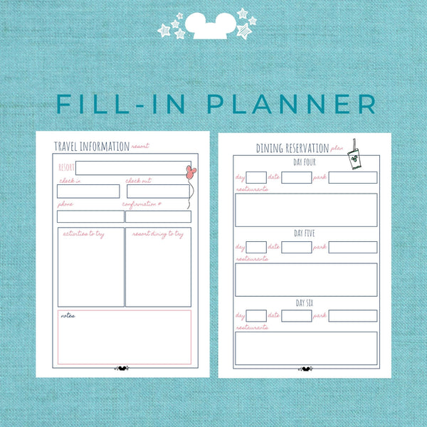 Disney World Vacation Planner DELUXE Planner Printable