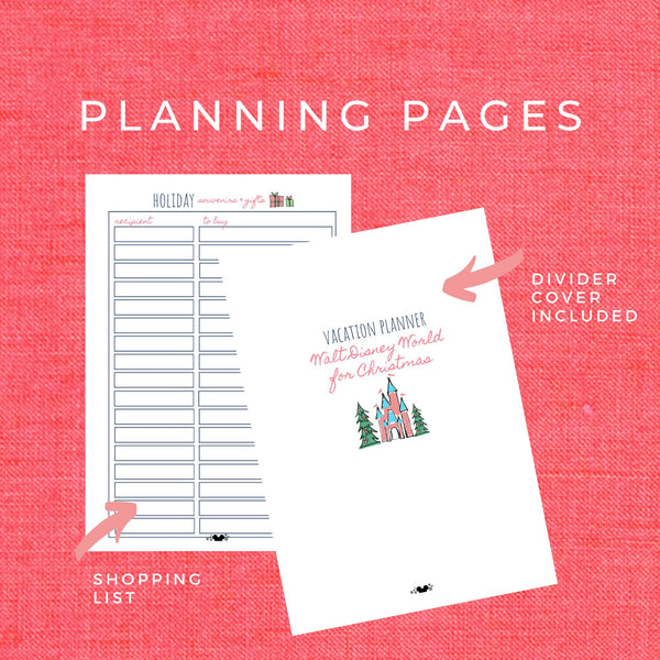 Disney Vacation Planner WALT DISNEY WORLD CHRISTMAS Planner Printable