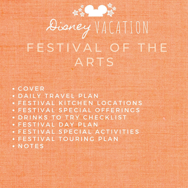 Disney Planner FESTIVAL OF THE ARTS Disney Vacation Planner Printable