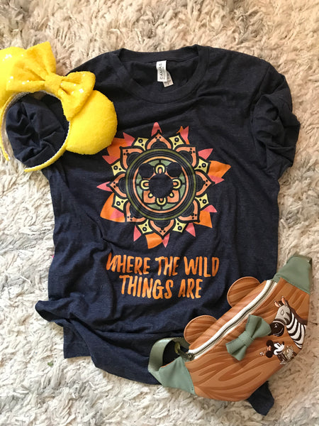 Where the Wild Things Are Animal Kingdom Shirt Mickey Mandala Disney T-Shirt