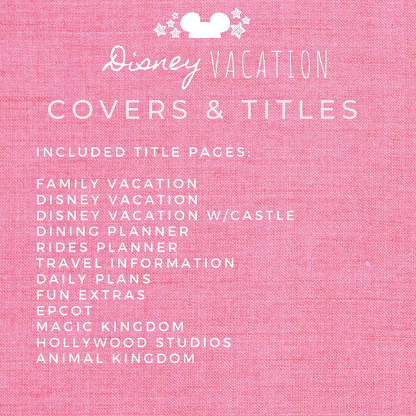 Disney Vacation Planner COVERS & DIVIDERS Planner Printable
