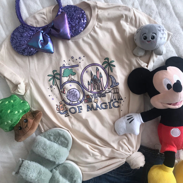 Disney 50th T-Shirt Disney Milestone 50th Birthday Disney 50th Wedding Anniversary 50 Years of Magic T-Shirt