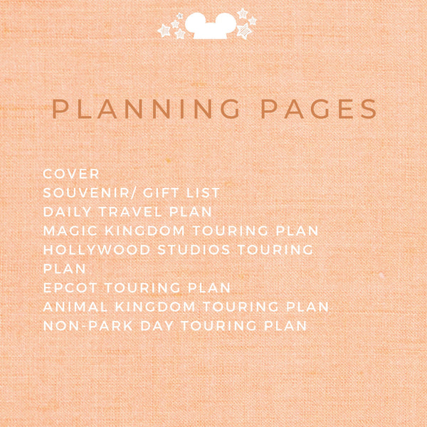Disney Vacation Planner TOURING PLANS Planner Printable