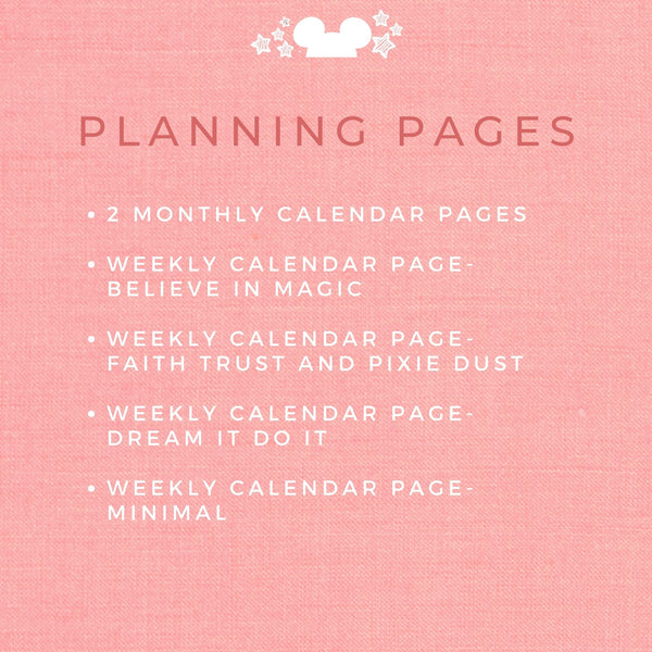 Disney CALENDER INSERTS Planner Printable