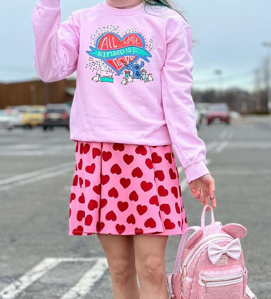 Stitch Love Sweatshirt Disney All You Need is Love Lilo and Stitch Unisex Sweatshirt