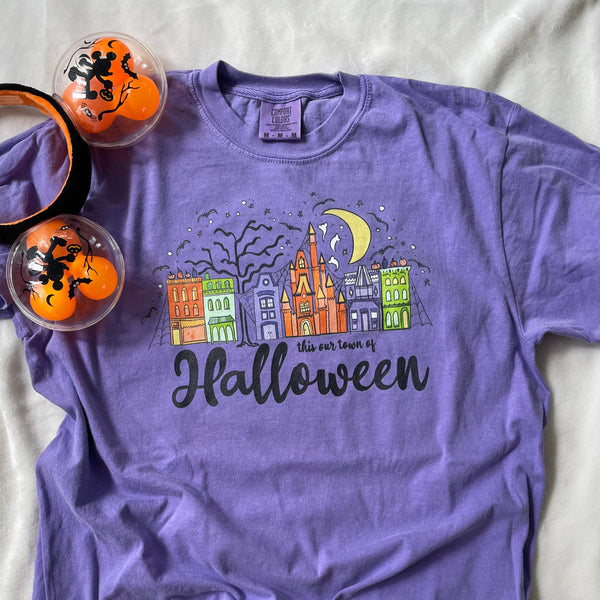 Main Street Halloween COMFORT COLORS T-Shirt Disney Halloween Shirt This our Town Comfort Colors T-Shirt