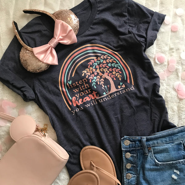 Pocahontas Grandma Willow T-Shirt Listen with your Heart Disney T-shirt