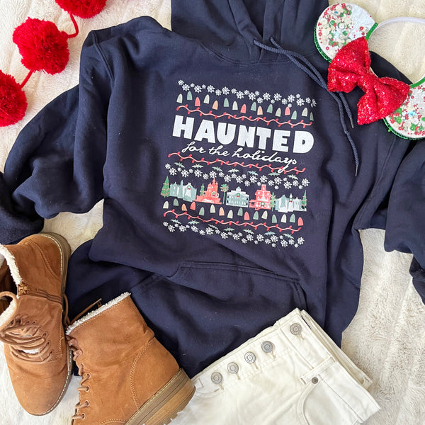Haunted Mansion Holidays Hoodie Sweatshirt Disney Parks Haunted for the Holidays Hoodie Sweatshirt