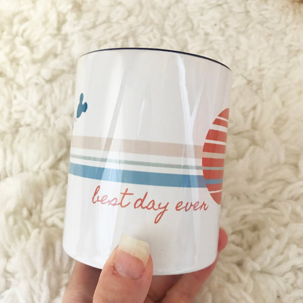 Star Wars Mug Best Day Ever with BB8 and R2D2 Disney Sketch Balloon Coffee Cup- 11 oz