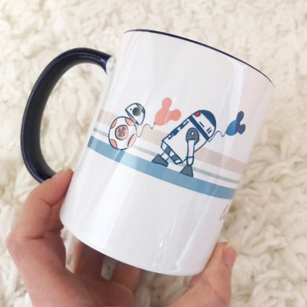 Star Wars Mug Best Day Ever with BB8 and R2D2 Disney Sketch Balloon Coffee Cup- 11 oz