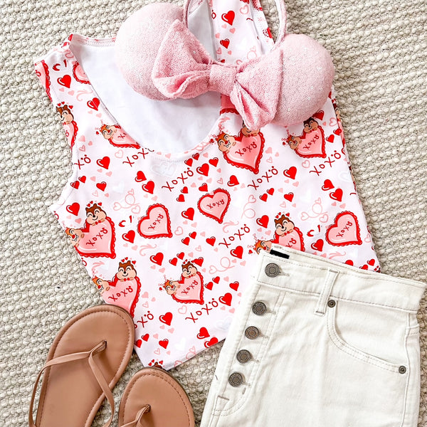 Chip and Dale Disney Valentine's Day Love Crop Top