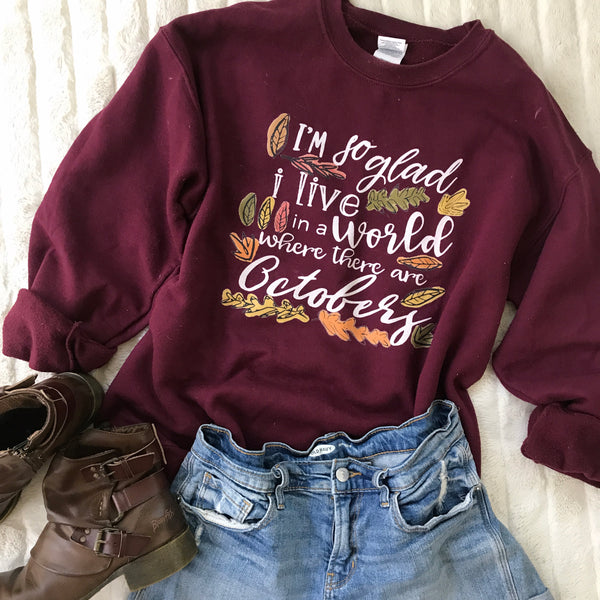 Octobers Sweatshirt, Fall Shirt, Anne of Green Gables Shirt Sweatshirt