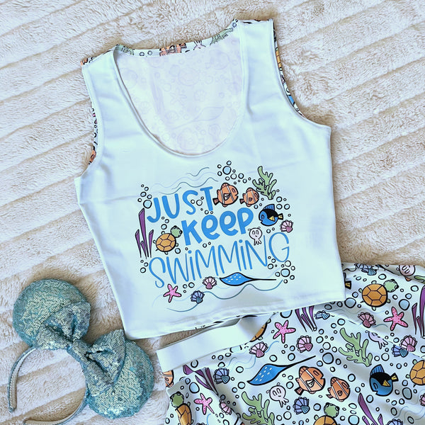 Finding Nemo Crop Top Disney Shirt Just Keep Swimming Ocean Crop Top