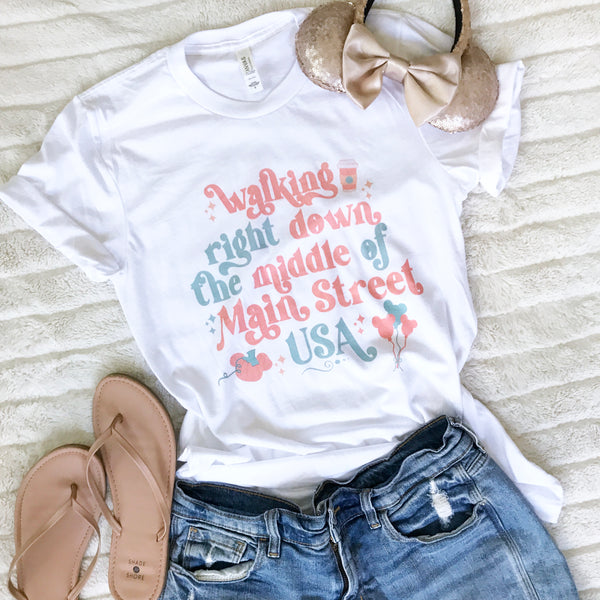 Main Street USA Fall Disney Shirt Magic Kingdom in Autumn Unisex t-shirt