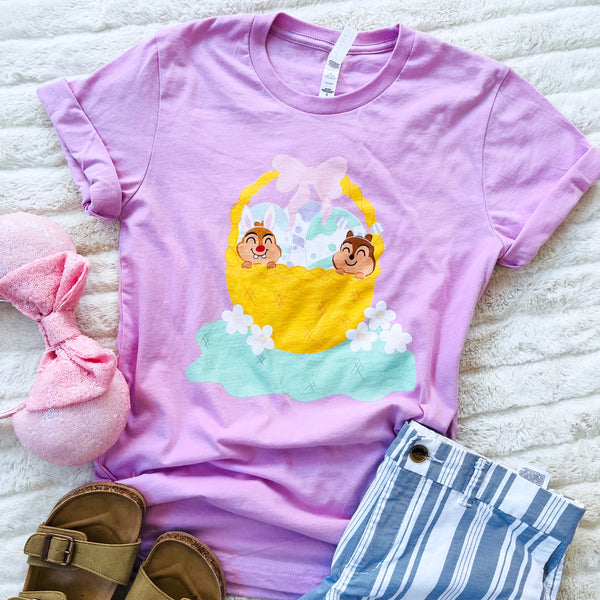 Chip and Dale Disney Easter Basket Spring Flowers Unisex t-shirt