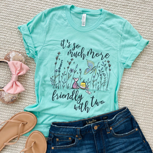 Piglet Wildflowers T-shirt Winnie the Pooh So Much More Friendly with Two Disney Piglet T-Shirt