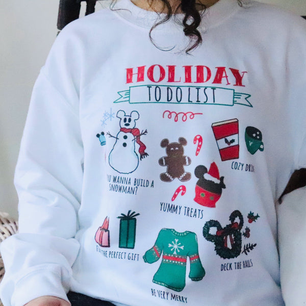 Disney Christmas Sweatshirt Disney Holiday Christmas Party To Do List Sweatshirt