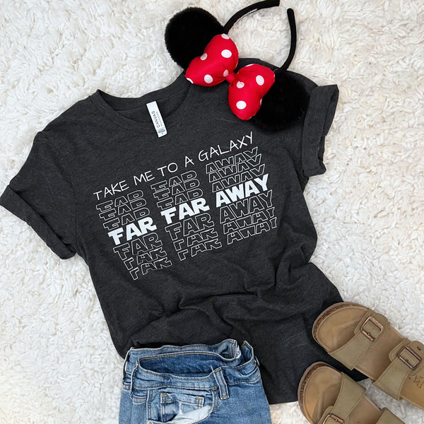 Star Wars Galaxy T-shirt READY TO SHIP- Dark Heather Gray- Small