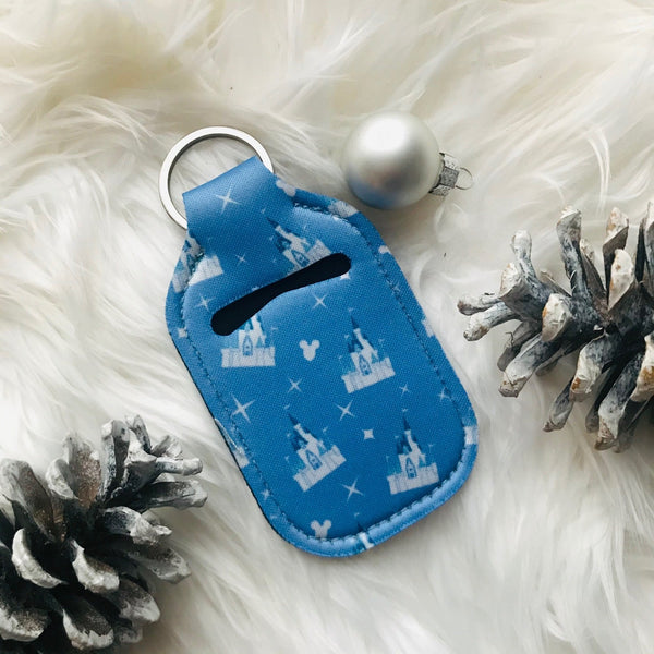 Disney Castle Keychain for Hand Sanitizer Disney Bag Travel Keychain