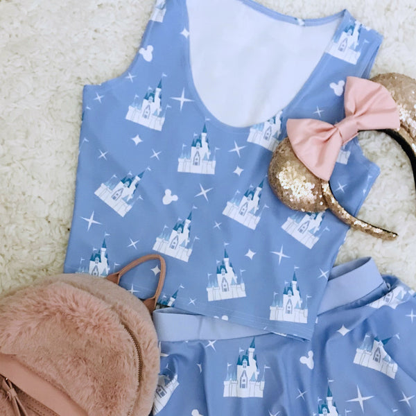 Cinderella Castle Blue Magic Kingdom Disney Crop Tank Top
