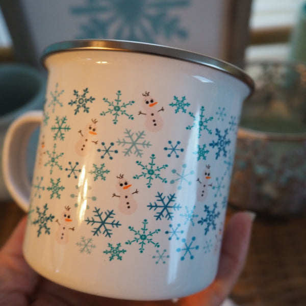 Olaf the Snowman Disney Winter Frozen Camping Mug with Snowflakes and Olaf Mug