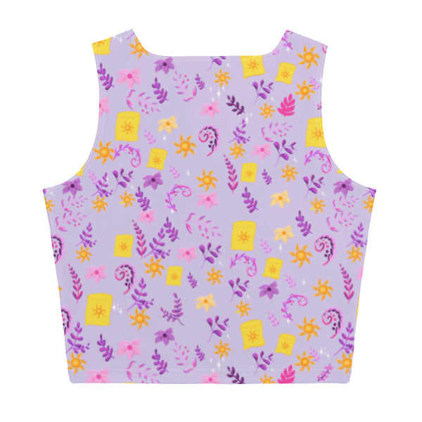 Tangled Rapunzel floating lanterns floral Crop Top