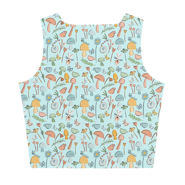 Alice in Wonderland Garden Crop Top Curiouser and Curiouser Disney Crop Top- Mint