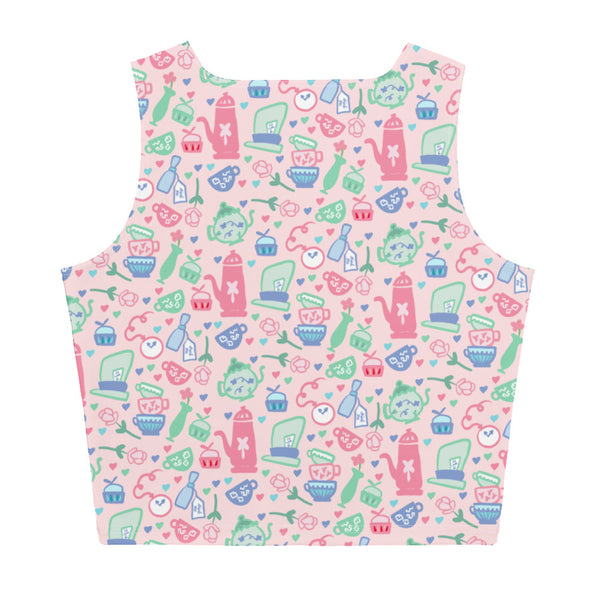 Alice in Wonderland Tea Party Crop Top It's Always Time for Tea Magic Kingdom Crop Top- Pink