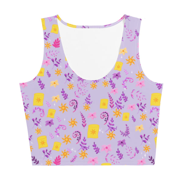 Tangled Rapunzel floating lanterns floral Crop Top