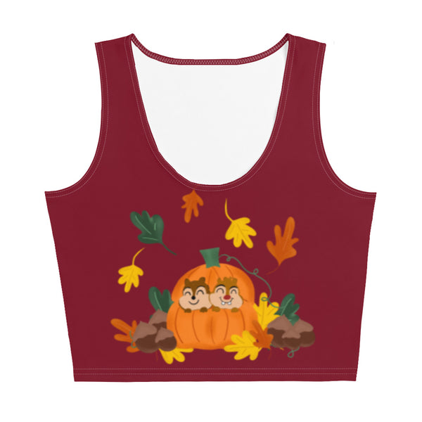 Chip and Dale Fall Pumpkin Disney Halloween Crop Top