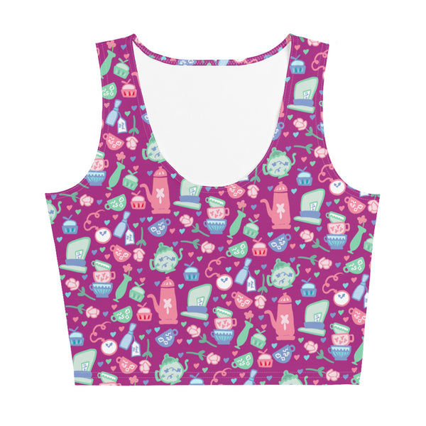 Alice in Wonderland Tea Party Crop Top It's Always Time for Tea Magic Kingdom Crop Top- Berry