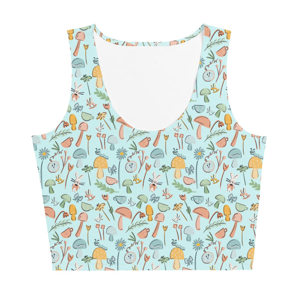 Alice in Wonderland Garden Crop Top Curiouser and Curiouser Disney Crop Top- Mint