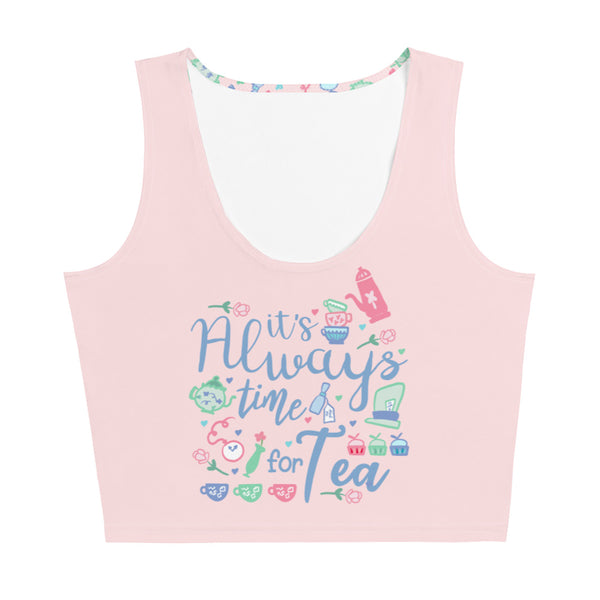 Alice in Wonderland Tea Party Crop Top It's Always Time for Tea Magic Kingdom Crop Top- Pink